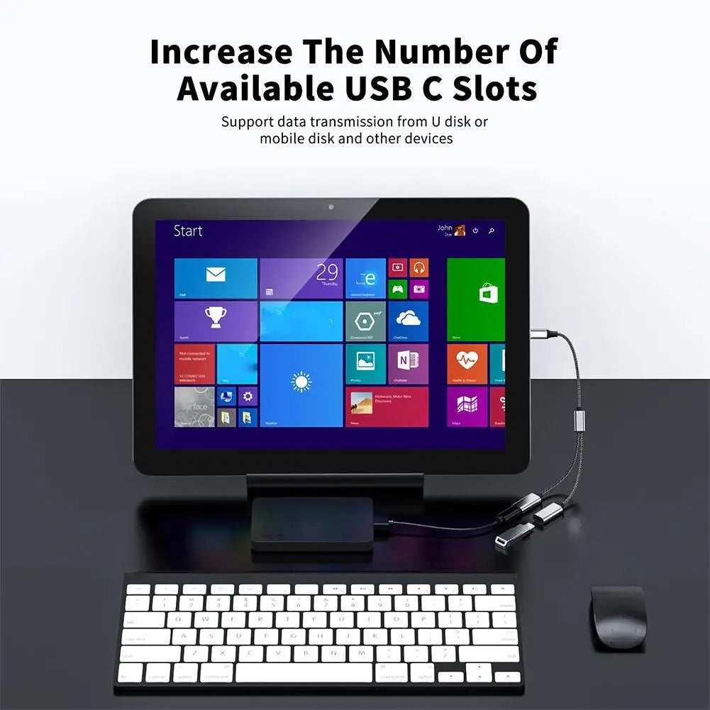 2/3 Port Multi USB Hub Extensions Type C Hub USB Splitter Fast Data Transmission OTG Adapter for PC Laptop Pro