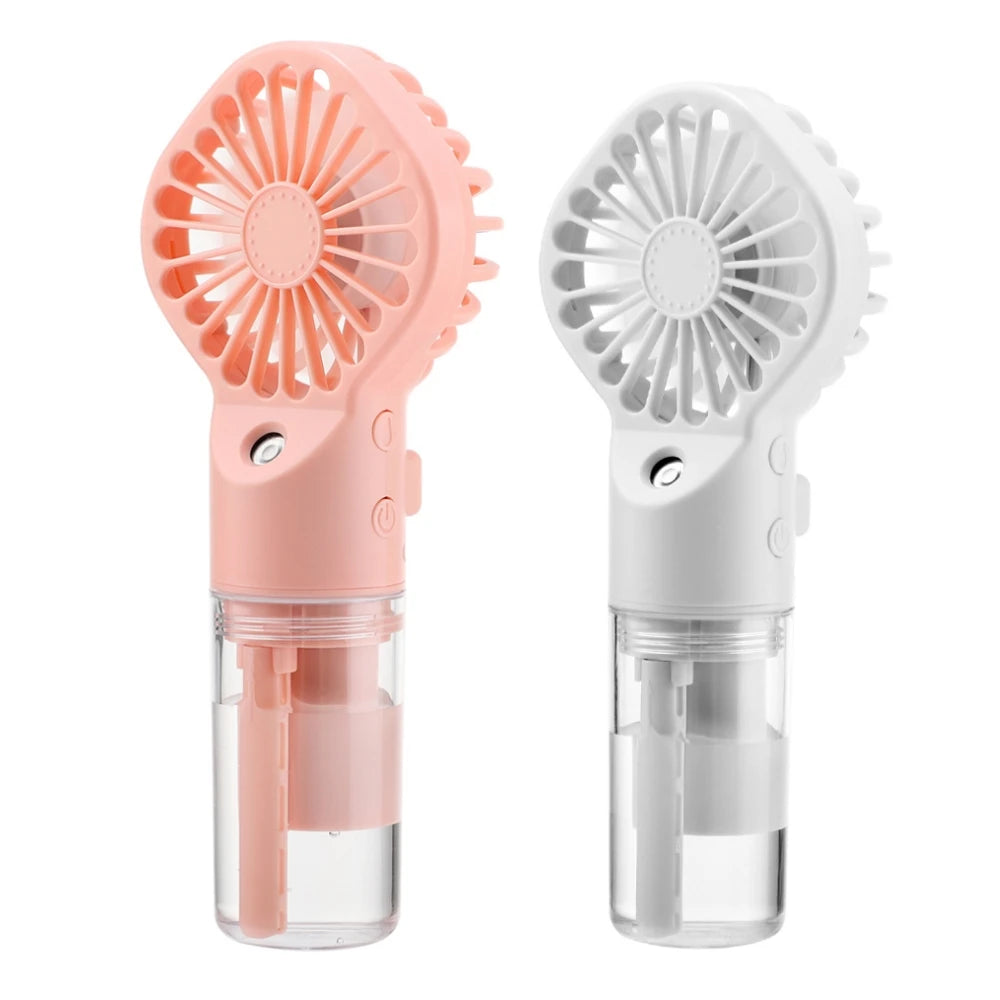 Handheld Spray Fan USB Personal Summer Cooling Fan Humidifiers Spray Hydration Fan 4 Speed Standing Fan for Camping Outdoor