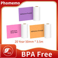 M02/M02Pro Thermal Sticker Paper Sticky Colorful Label Sticker Self-Adhesive Label Rolls Width 50/53Mm Phomemo Thermal Papers