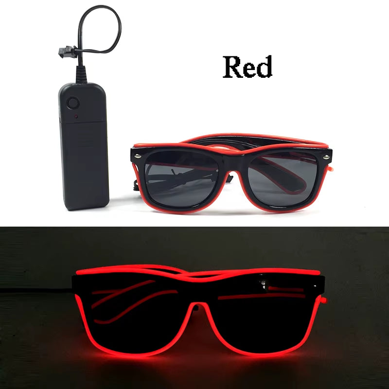 Led Luminous Glasses Bar Masquerade Concert Rave Goggles Rainbow Space Robot Futuristic Led DJ LIGHT Glasses Star Y2K Glasses