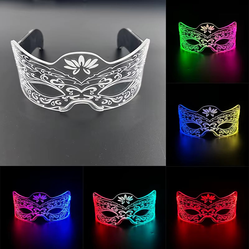 Led Luminous Glasses Bar Masquerade Concert Rave Goggles Rainbow Space Robot Futuristic Led DJ LIGHT Glasses Star Y2K Glasses