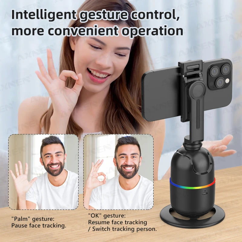 AI P03 Smart Gimbal 360 Auto Face Tracking All-In-One Rotation for Smartphone / Cameras / Action Cam Video Vlog Recording