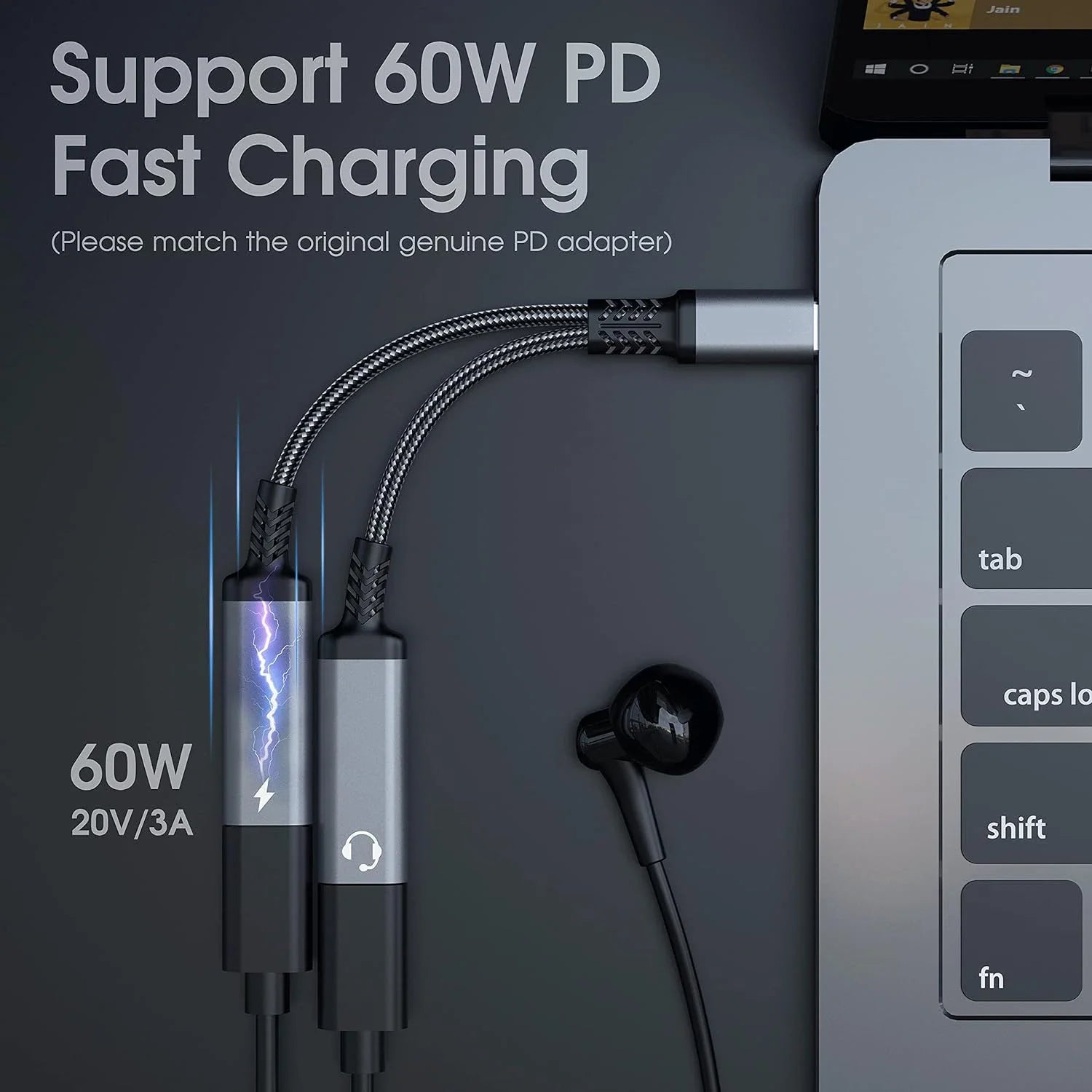 USB Type C Splitter for iPhones 15 USB C or Samsung S23 Ultra