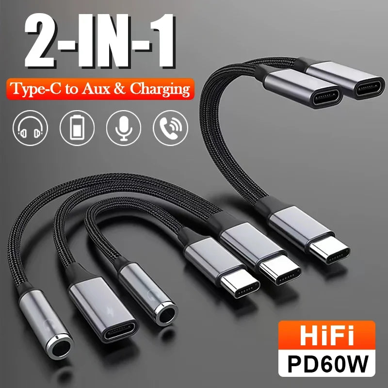 USB Type C Splitter for iPhones 15 USB C or Samsung S23 Ultra