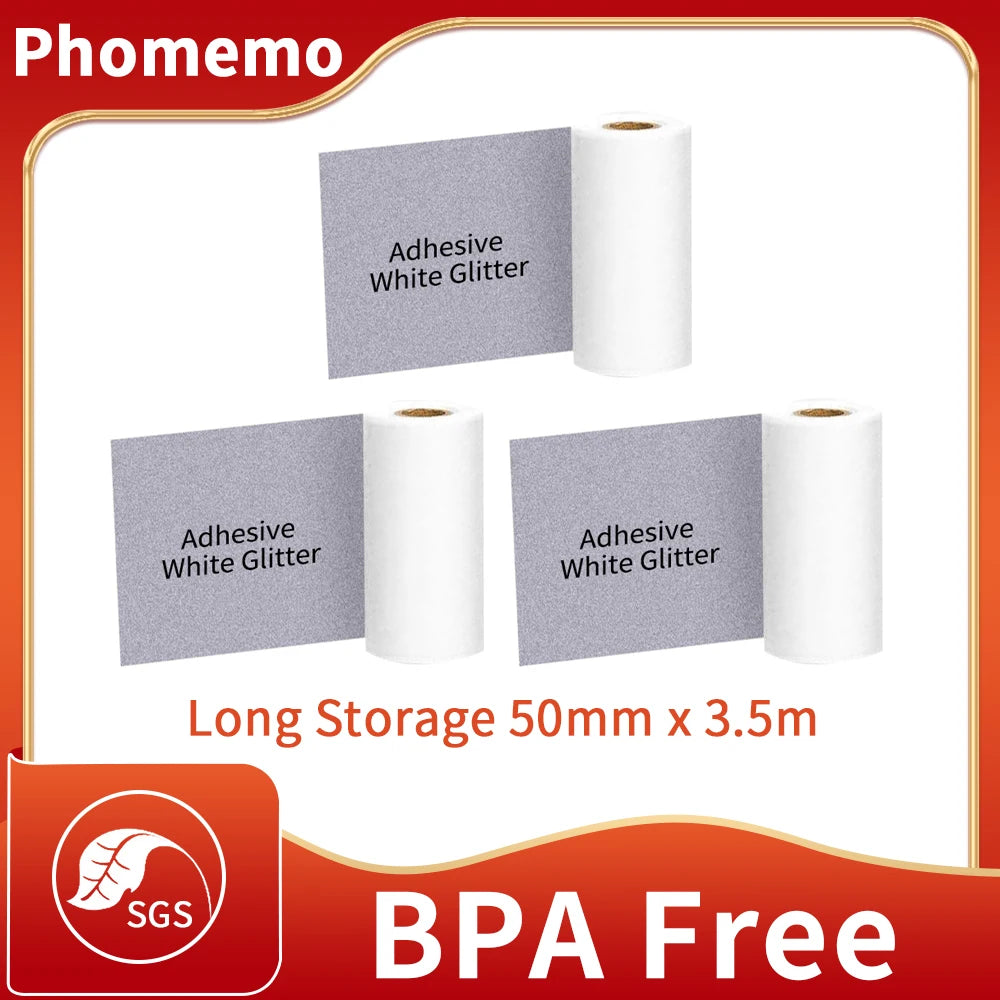 M02/M02Pro Thermal Sticker Paper Sticky Colorful Label Sticker Self-Adhesive Label Rolls Width 50/53Mm Phomemo Thermal Papers