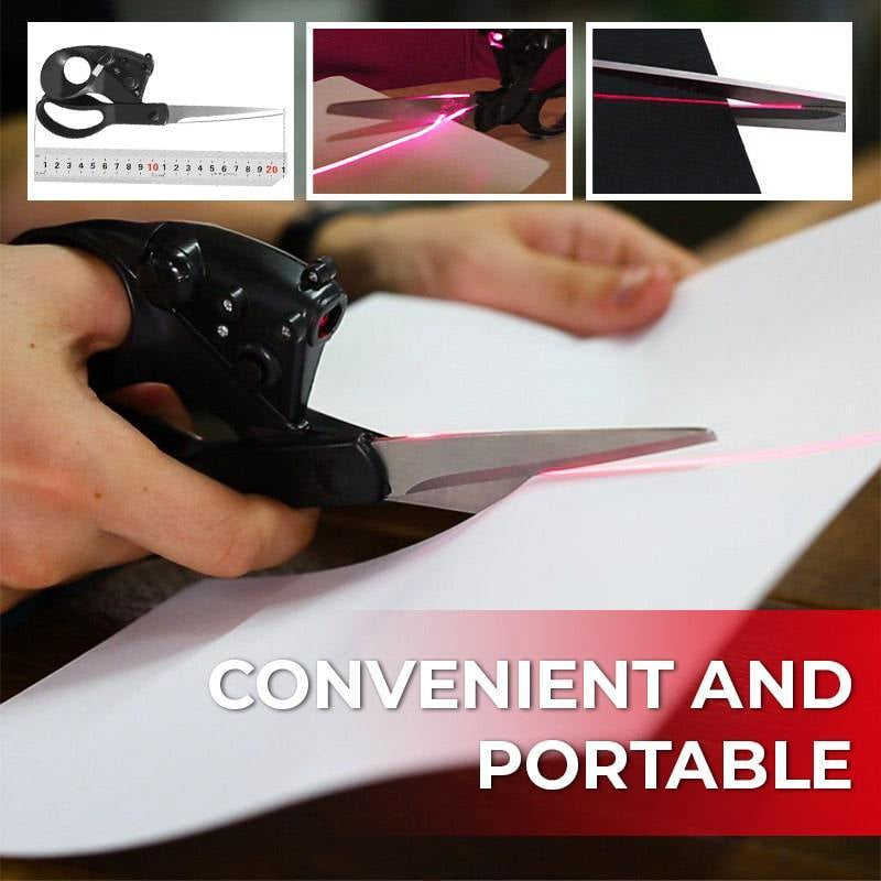 Professional Laser Guided Scissors for Home Crafts Wrapping Gifts Fabric Sewing Cut Straight Fast Scissor Shear