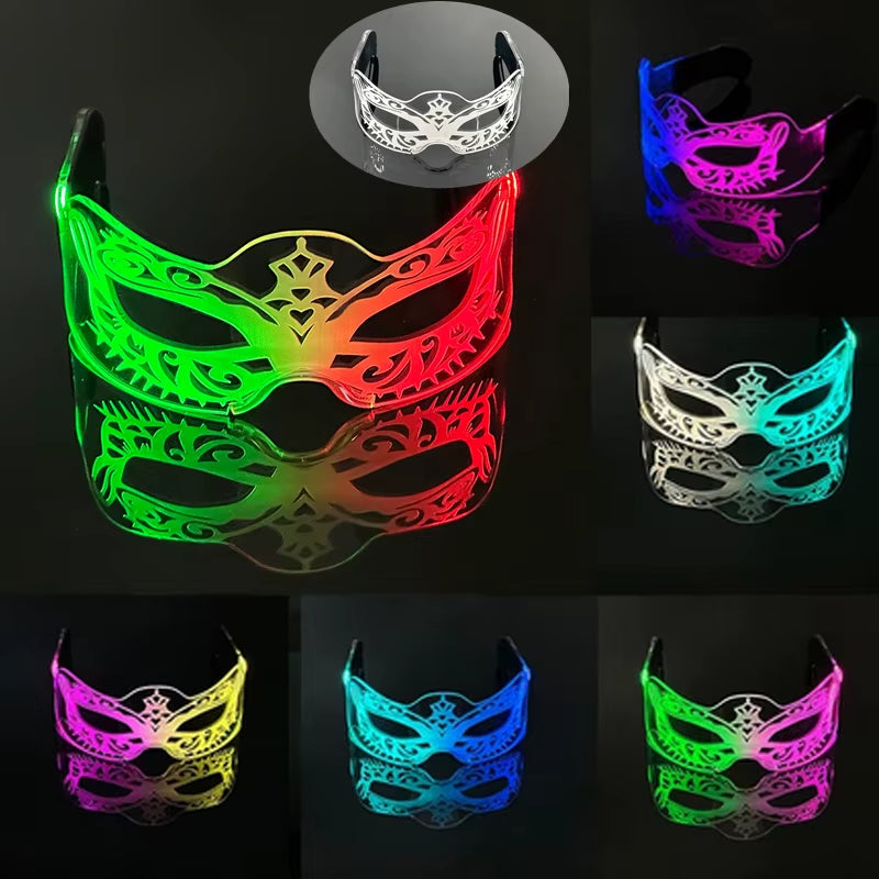 Led Luminous Glasses Bar Masquerade Concert Rave Goggles Rainbow Space Robot Futuristic Led DJ LIGHT Glasses Star Y2K Glasses
