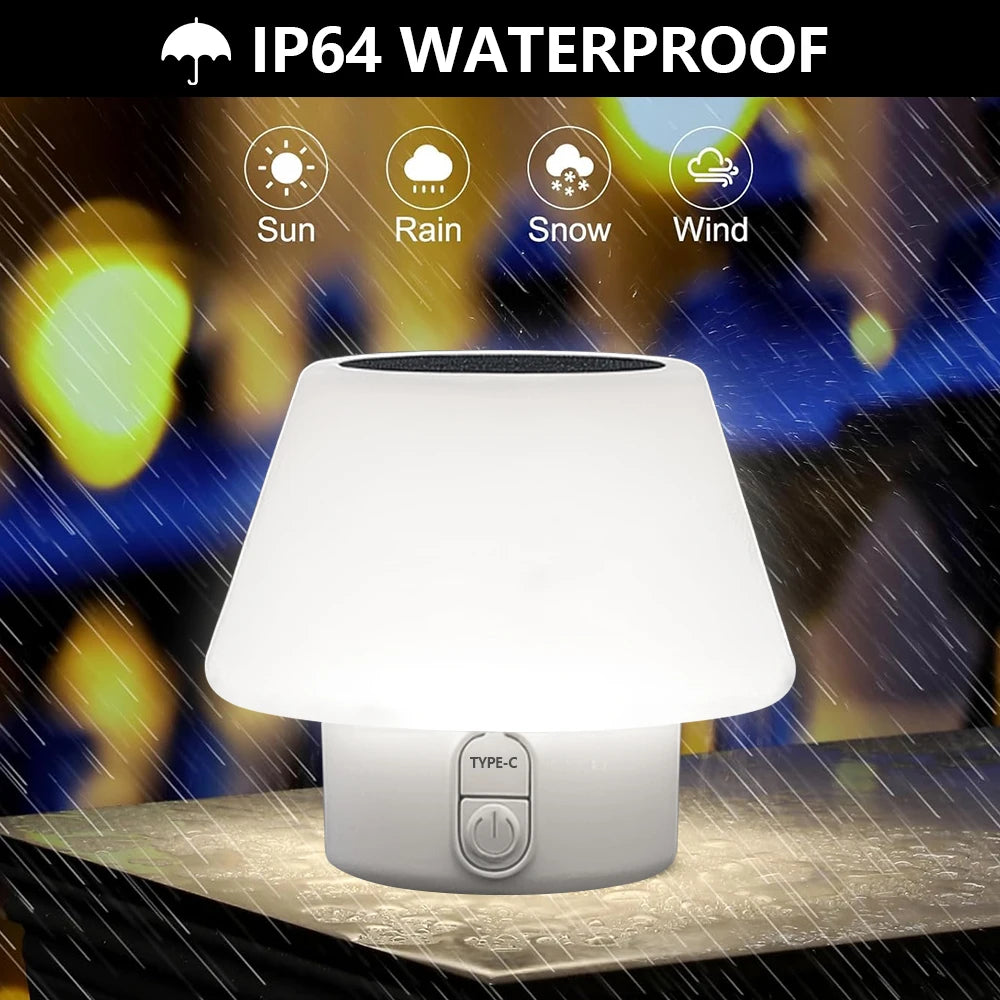 Mini, Solar, Waterproof, Rechargeable Table Lamp