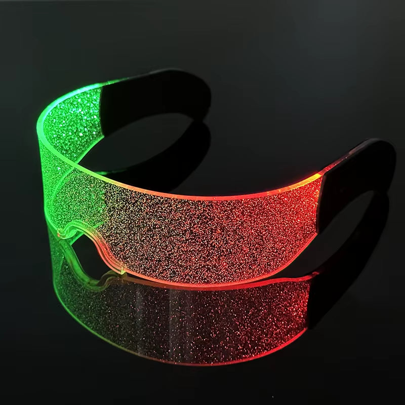 Led Luminous Glasses Bar Masquerade Concert Rave Goggles Rainbow Space Robot Futuristic Led DJ LIGHT Glasses Star Y2K Glasses