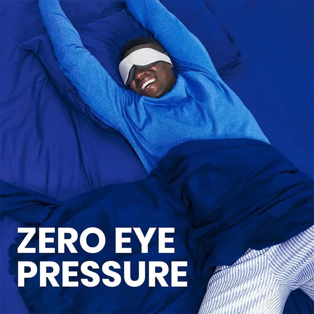 3D Sleep Mask 100% Light Blocking Eye Patch Zero Eye Pressure Blindfold for Travel Office Napping Meditation Shift Work