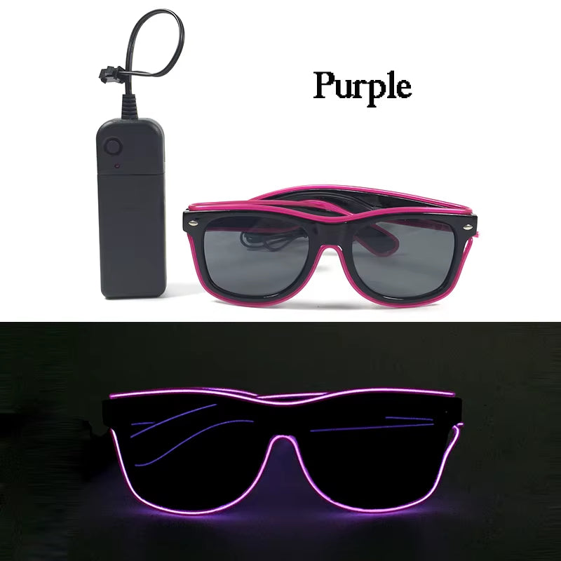 Led Luminous Glasses Bar Masquerade Concert Rave Goggles Rainbow Space Robot Futuristic Led DJ LIGHT Glasses Star Y2K Glasses
