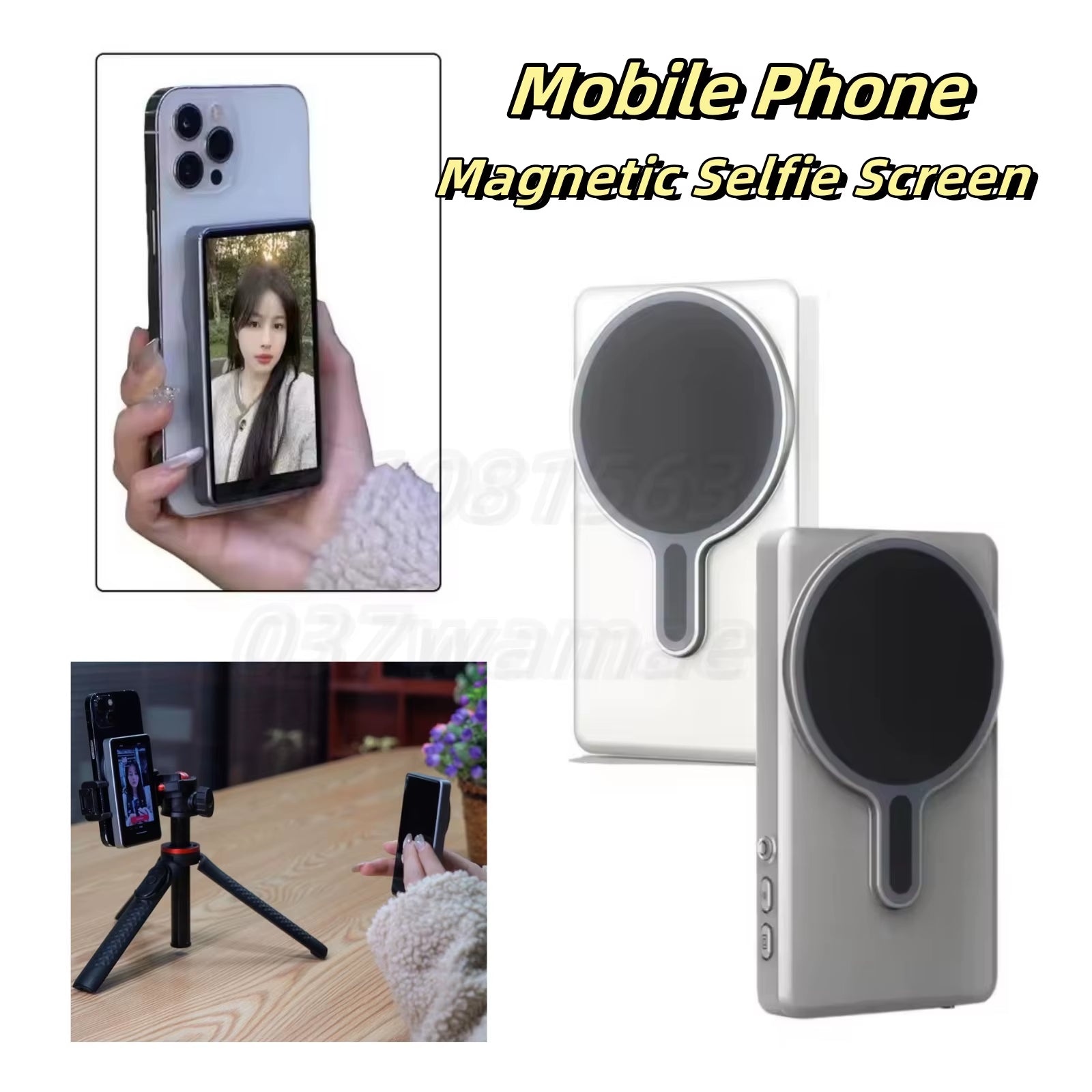 New Magnetic Phone Vlog Selfie Monitor Screen for Phone Rear Camera for Selfie Rear Camera Compatible with Iphone Android