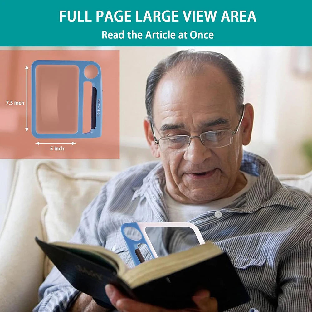 5X 10X Full Page Reading Magnifier with Illumination Handheld Magnifier for Elderly Reading Low Vision Magnifier