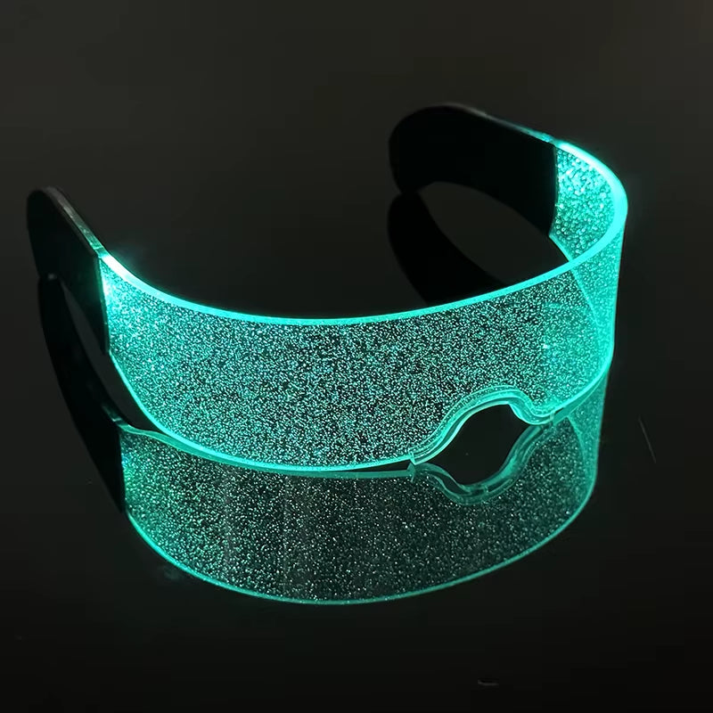 Led Luminous Glasses Bar Masquerade Concert Rave Goggles Rainbow Space Robot Futuristic Led DJ LIGHT Glasses Star Y2K Glasses