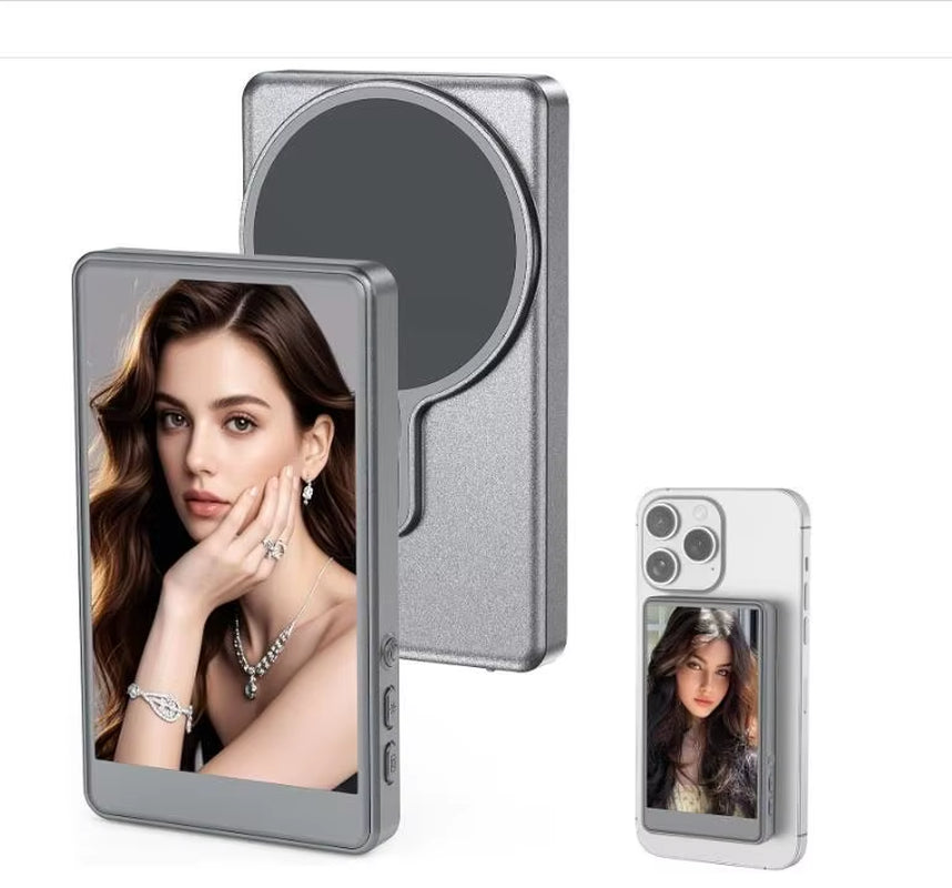 New Magnetic Phone Vlog Selfie Monitor Screen for Phone Rear Camera for Selfie Rear Camera Compatible with Iphone Android