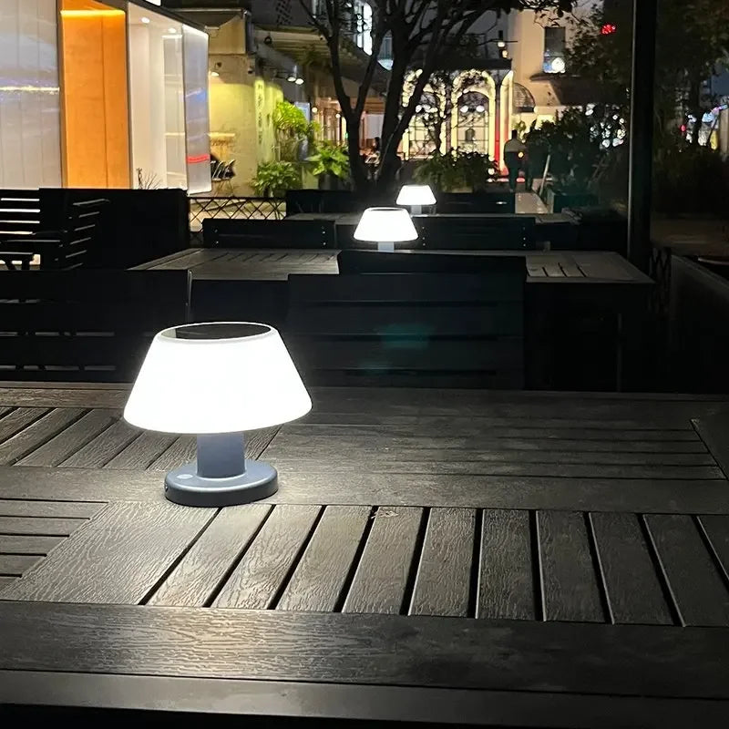 Solar Table Lamp Outdoor Lighting Modern Home Garden Decor Rechargeable Cordless Light Solar Led Light for Restaurant Hotel Bar