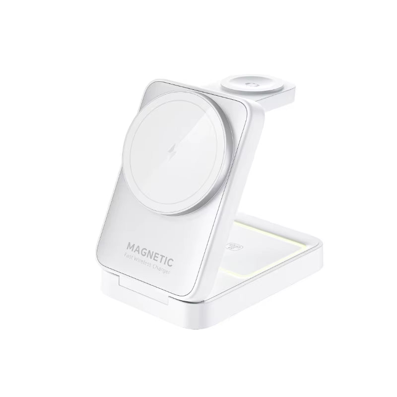 3 in 1 Magnetic Wireless Charger Stand for Magsafe Iphone 15 14 13 12 Apple Watch 2-8 Airpods Pro Foldable Fast Charging Station