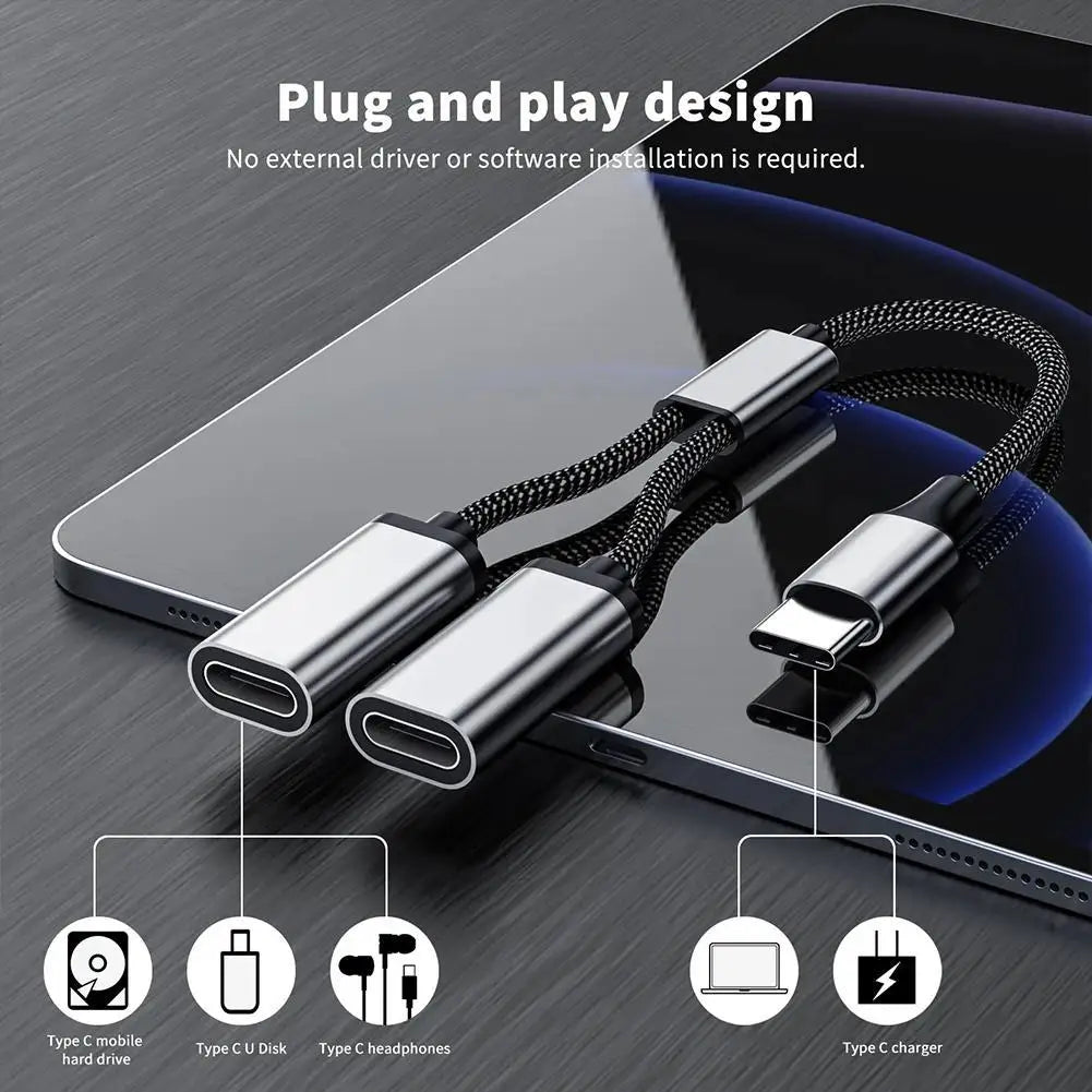 2/3 Port Multi USB Hub Extensions Type C Hub USB Splitter Fast Data Transmission OTG Adapter for PC Laptop Pro