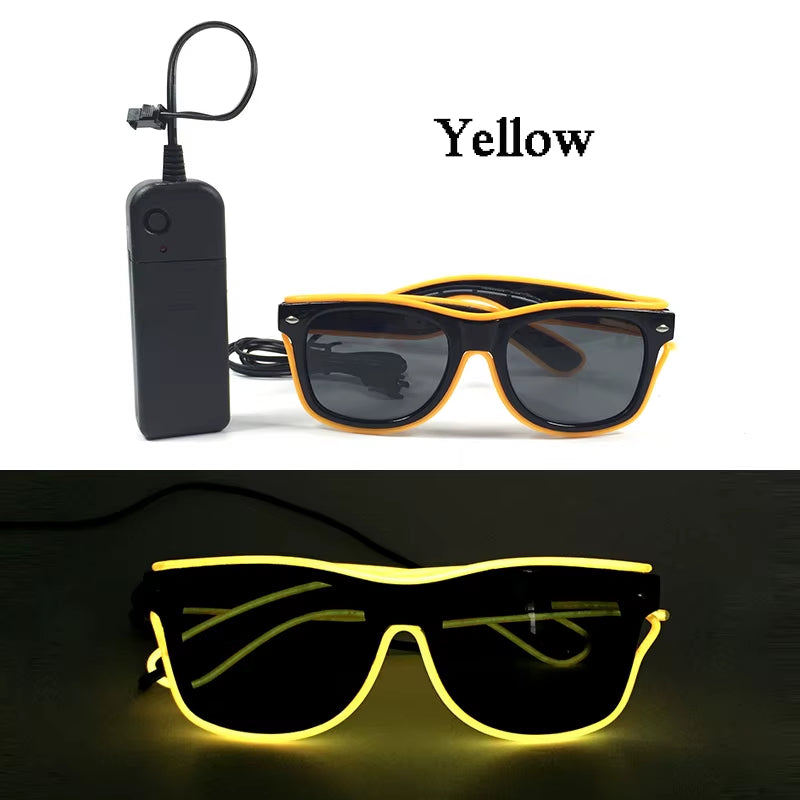 Led Luminous Glasses Bar Masquerade Concert Rave Goggles Rainbow Space Robot Futuristic Led DJ LIGHT Glasses Star Y2K Glasses