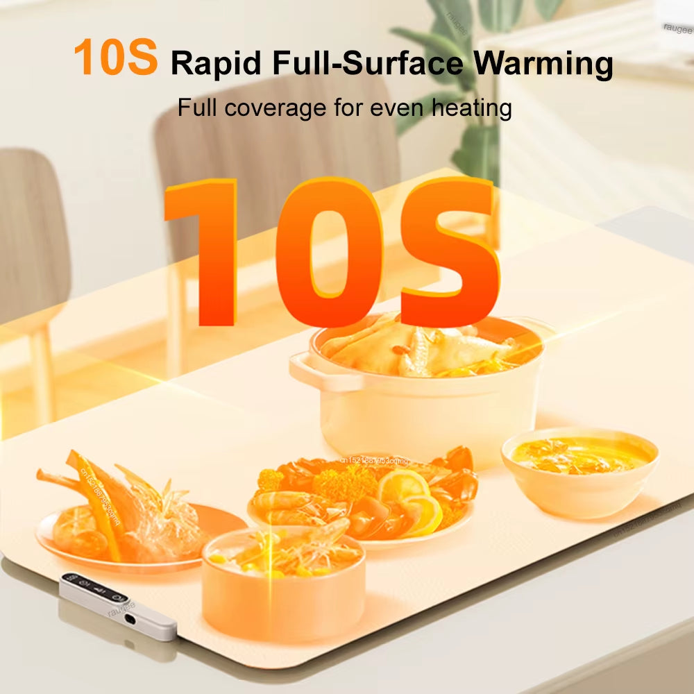 Electric Heating Plate Food Warmer Mat Silicone Dining Table Fast Warming Food Coffee Heater Tray Foldable Food Warming Plate