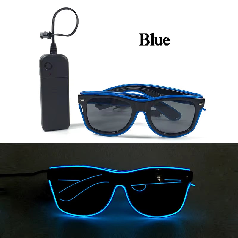 Led Luminous Glasses Bar Masquerade Concert Rave Goggles Rainbow Space Robot Futuristic Led DJ LIGHT Glasses Star Y2K Glasses