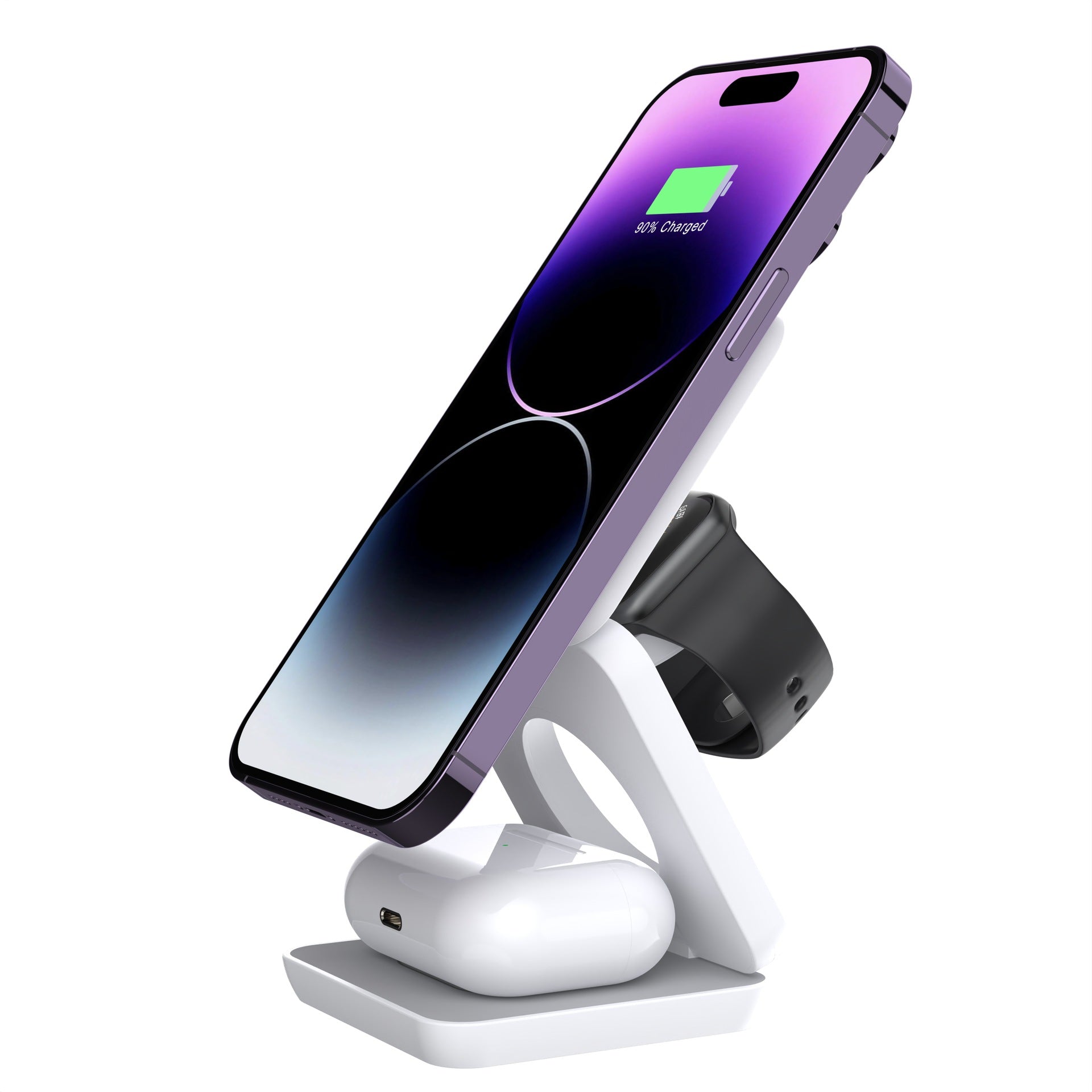 Folding Three-In-One Wireless Charger Portable Magnetic Suction