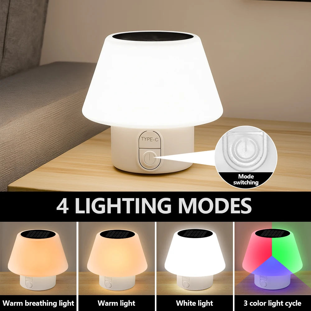Mini, Solar, Waterproof, Rechargeable Table Lamp