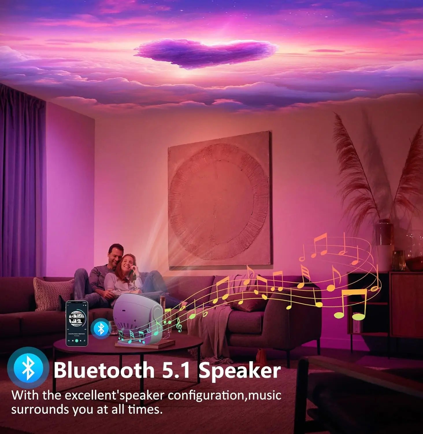 13-In-1 Star Projector Pro 360° Rotating HD Galaxy Projector Pro, with Remote Control White Noise Function, Bluetooth Speaker