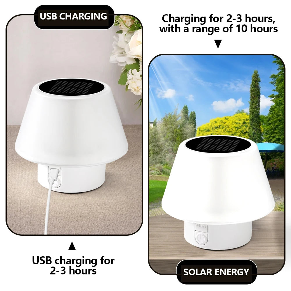 Mini, Solar, Waterproof, Rechargeable Table Lamp