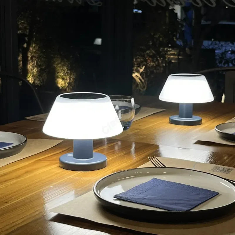 Solar Table Lamp Outdoor Lighting Modern Home Garden Decor Rechargeable Cordless Light Solar Led Light for Restaurant Hotel Bar
