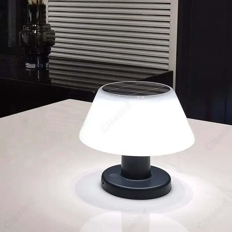 Solar Table Lamp Outdoor Lighting Modern Home Garden Decor Rechargeable Cordless Light Solar Led Light for Restaurant Hotel Bar