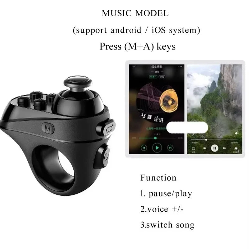 1PC Wireless Mini Finger Mouse Remote Control Joystick Adapter Game Pause Page Function Tablet PC Mobile IOS