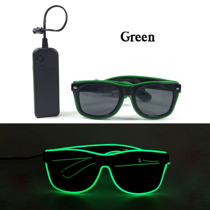 Led Luminous Glasses Bar Masquerade Concert Rave Goggles Rainbow Space Robot Futuristic Led DJ LIGHT Glasses Star Y2K Glasses