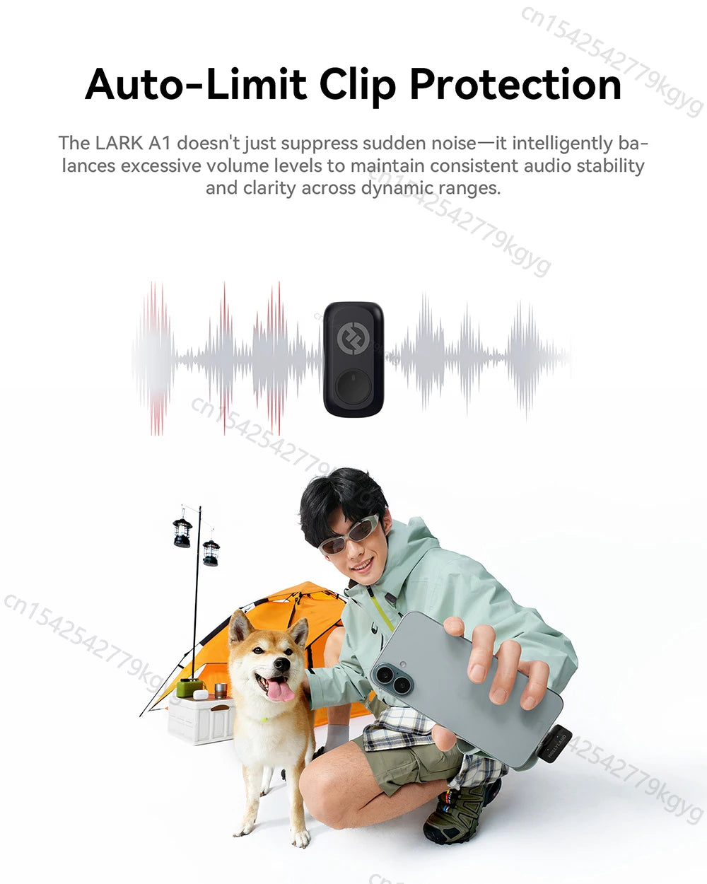 LARK A1 Wireless Noise Cancellation Microphone for iPhone, Android, Youtube, TikTok, Vlogging, Podcast