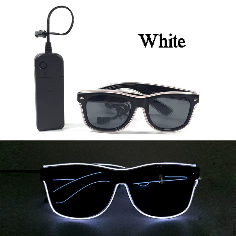 Led Luminous Glasses Bar Masquerade Concert Rave Goggles Rainbow Space Robot Futuristic Led DJ LIGHT Glasses Star Y2K Glasses