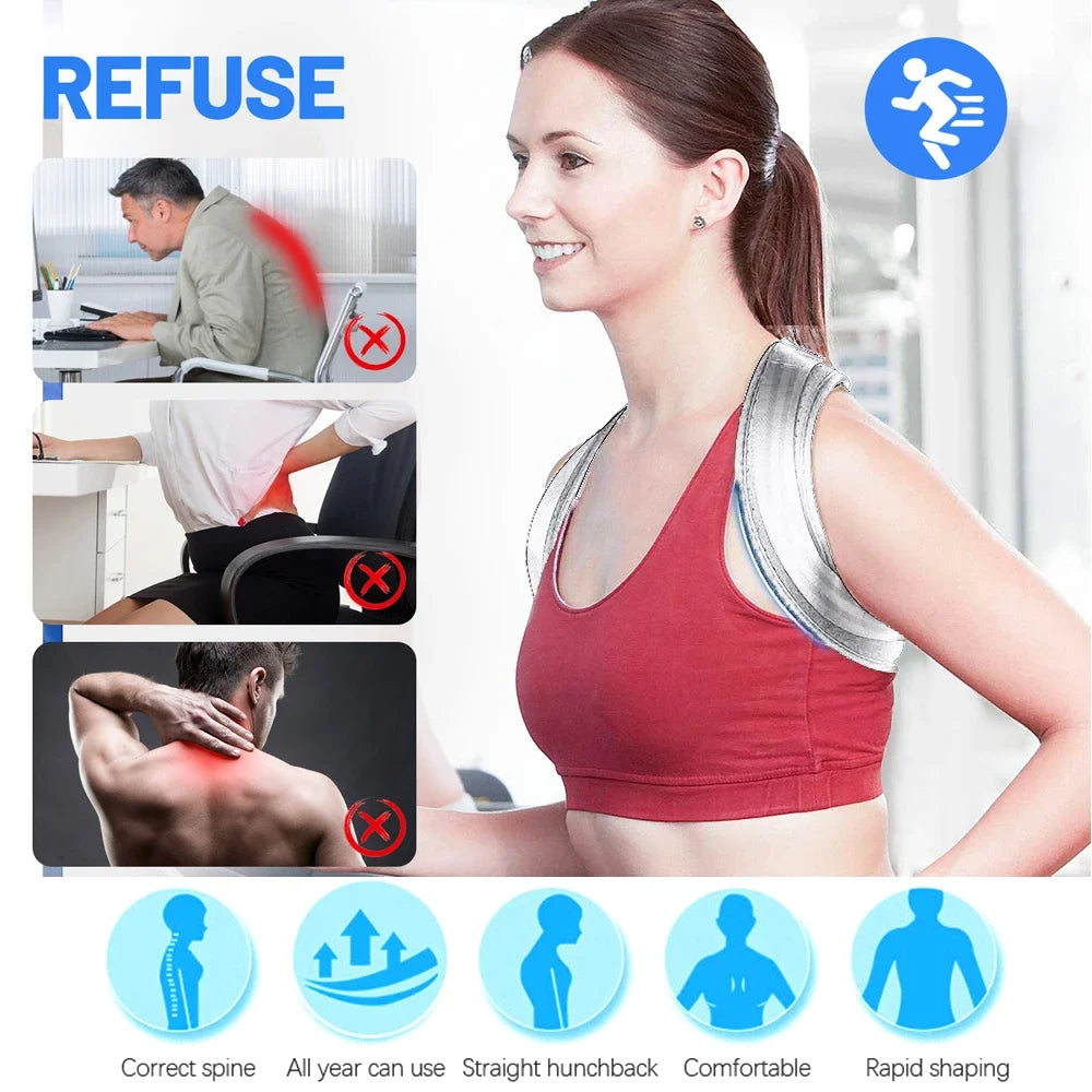 Posture Corrector Unisex Adjustable for Clavicle Support Providing Pain Relief for Neck Back Shoulder Reshape Your Body 1PC
