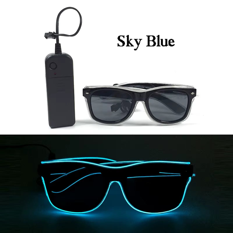 Led Luminous Glasses Bar Masquerade Concert Rave Goggles Rainbow Space Robot Futuristic Led DJ LIGHT Glasses Star Y2K Glasses